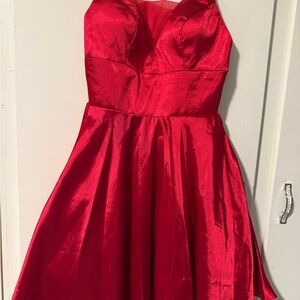 May Queen Red Satin Gown